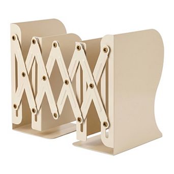 Adjustable Metal Bookends for Shelves Expandable Book End Holder for Bookshelf 3.5"Lx5.3"Wx6.9"H