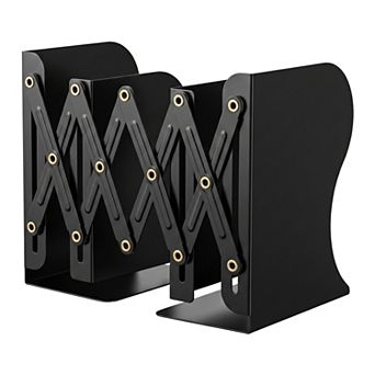 Adjustable Metal Bookends for Shelves Expandable Book End Holder for Bookshelf 3.5"Lx5.3"Wx6.9"H