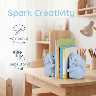 Decorative Bookends for Shelves 2PCS Creative Book Ends Modern Resin Book Stoppers with Pads