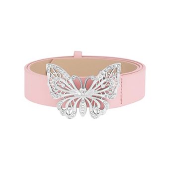 Women's Belts Fashion Versatile Rhinestone Butterfly Buckle Belt for Jeans Dresses