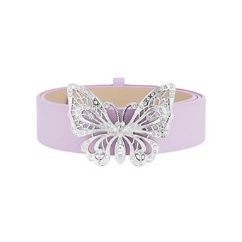 Women's Belts Fashion Versatile Rhinestone Butterfly Buckle Belt for Jeans Dresses