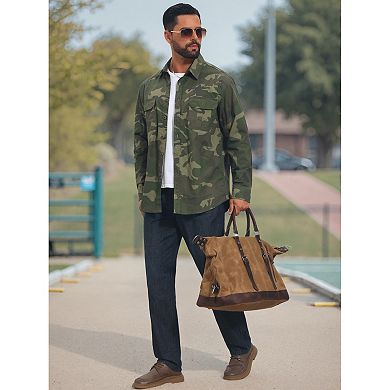Men's Camouflage Shirt Long Sleeve Button Down Lightweight Outdoor Safari Shirts