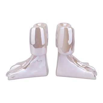 Decorative Bookends for Shelves 2 pc Book Ends Compact Resin Book Stoppers with Base Gifts for Girls