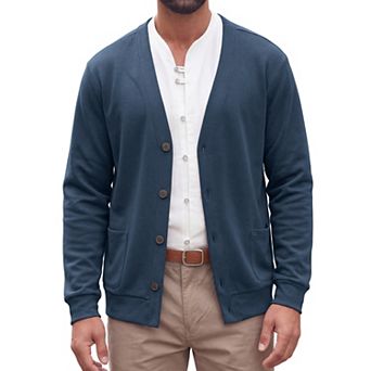 Men's Cardigan Sweater Button Down Long Sleeve V Neck Knitted Casual Sweaters with Pockets