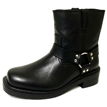 Men's Engineer Boots Harness Genuine Leather Short Motorcycle Biker Boots
