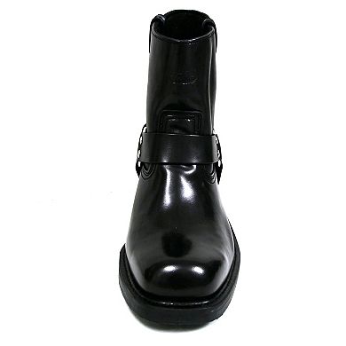 Men's Engineer Boots Harness Genuine Leather Short Motorcycle Biker Boots