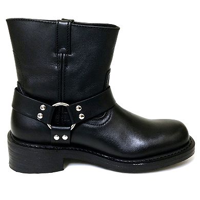 Men's Engineer Boots Harness Genuine Leather Short Motorcycle Biker Boots