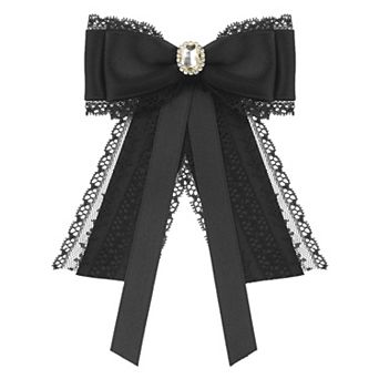 Lace Bow Tie Bowknot for Women Elegant Bowties Pre-Tied Shirt Neck Tie