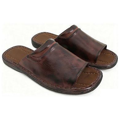 Men's Sandals Opened Toe Casual Slip On Slide Brown