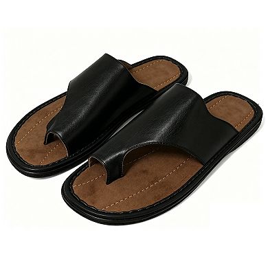 Men's Sandals Opened Toe Thong Flip Flops Slip On Slide Black