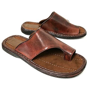 Men's Sandals Opened Toe Thong Flip Flops Slip On Slide Brown