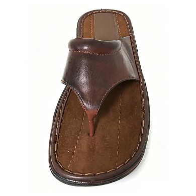 Men's Sandals Opened Toe Thong Flip Flops Slip On Slide Brown