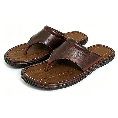 Men's Sandals Opened Toe Thong Flip Flops Slip On Slide Brown