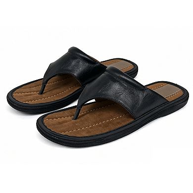 Men's Sandals Opened Toe Thong Flip Flops Slip On Slide Black