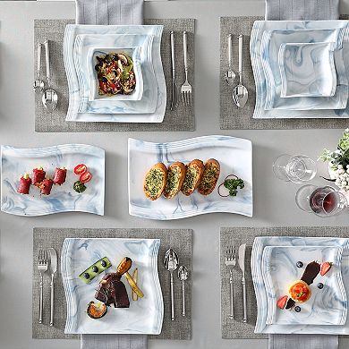26-piece Porcelain Dinnerware Set for 6, Dinner, Dessert, Soup Plate, Bowls, Serving Platters