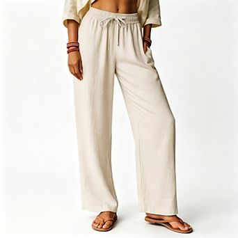 Women Wide Leg Pants High Waisted Summer Casual Palazzo Pants with Pockets