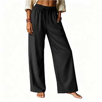 Women Wide Leg Pants High Waisted Summer Casual Palazzo Pants with Pockets
