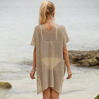 Women's Crochet Swimsuit Coverup Hollow Out Beach Bathing Suit Bikini Cover Ups