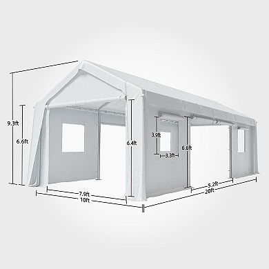 10Ftx20Ft Waterproof & Heavy Duty Portable Garage