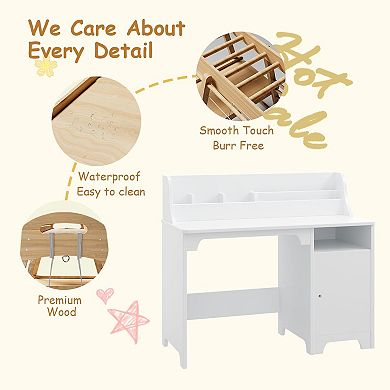 Kids Desk and Chair Set with Hutch