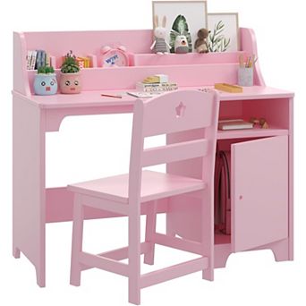 Kids Desk and Chair Set with Hutch