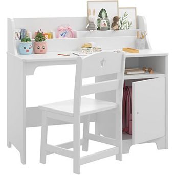 Kids Desk and Chair Set with Hutch