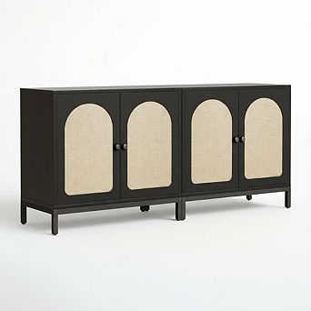 Rattan Sideboard Buffet Cabinet Set of 2