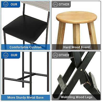 Modern Rustic Bar Stools Set of 4