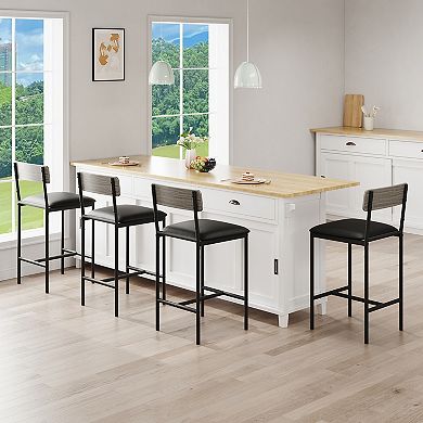 Modern Rustic Bar Stools Set of 4