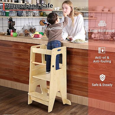 Wooden Kitchen Step Stool for Kids