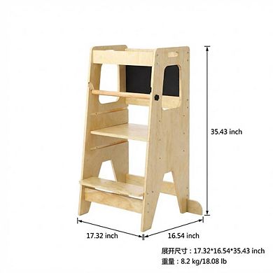 Wooden Kitchen Step Stool for Kids