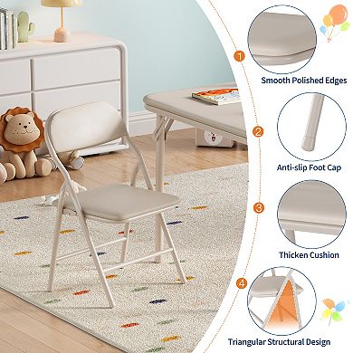 6-Piece Kids Folding Table and Chairs Set