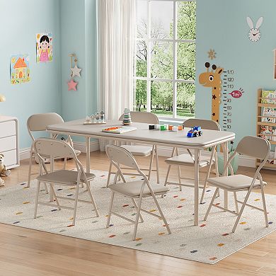 6-Piece Kids Folding Table and Chairs Set