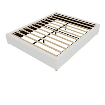 Low Platform, Solidified Wood Legs, No Headboard, No Box Spring Needed, Quiet & Easy Assembly