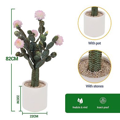 5Ft Potted Faux Cacti Artificial Cactus Plant with Realistic Texture for Home Garden Office