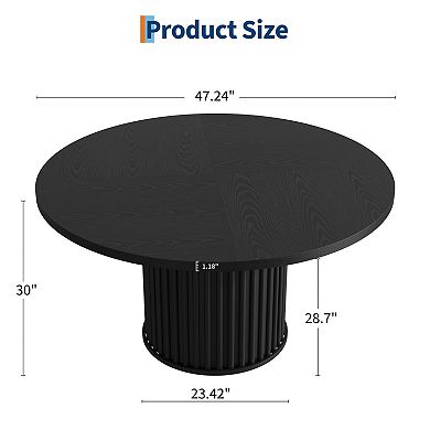 47Inch Round Dining Table for 4-6 People