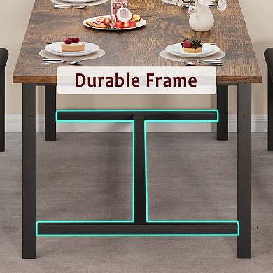 47Inch Round Dining Table for 4-6 People