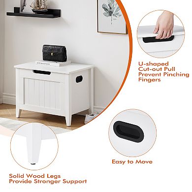 24'' Wooden Flip-Top Storage Bench with Padded Seat