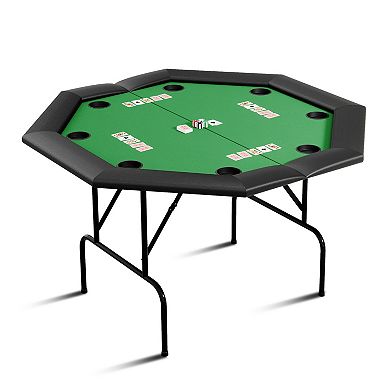 8 Player Poker Table 47 Inch Octagon Foldable Card Table