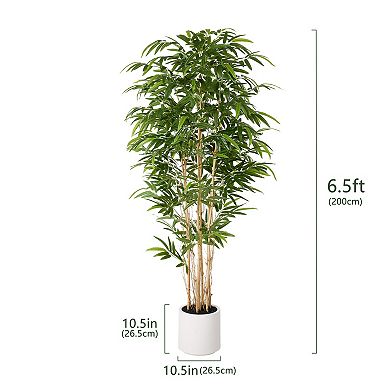 VeriNatural Artificial Bamboo Tree for Indoor Outdoor Home Decor, UV Resistant Fake Plants in Pot