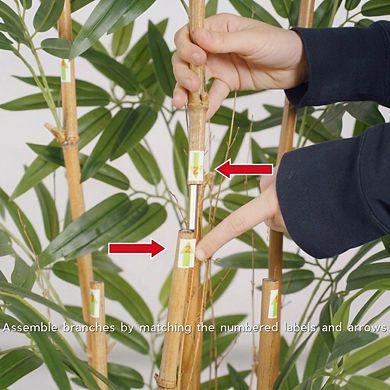 VeriNatural Artificial Bamboo Tree for Indoor Outdoor Home Decor, UV Resistant Fake Plants in Pot