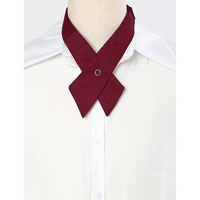 Women's Adjustable Crisscross Bow Ties Uniform Solid Color Neck Tie for School