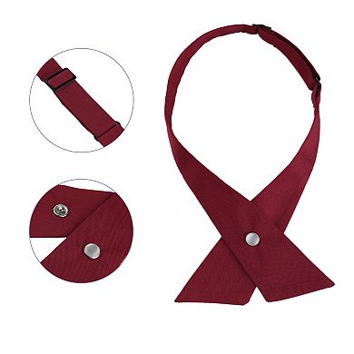 Women's Adjustable Crisscross Bow Ties Uniform Solid Color Neck Tie for School