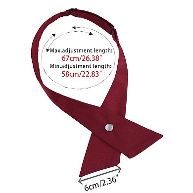 Women's Adjustable Crisscross Bow Ties Uniform Solid Color Neck Tie for School