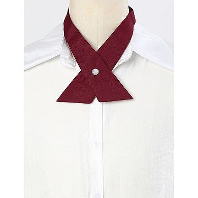 Women's Adjustable Crisscross Bow Ties Uniform Solid Color Neck Tie for School