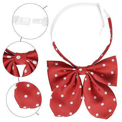 Women's Polka Dots Bow Ties Cute Pre-tied Ribbon Adjustable Straps Bowties for Uniform