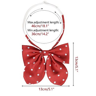 Women's Polka Dots Bow Ties Cute Pre-tied Ribbon Adjustable Straps Bowties for Uniform