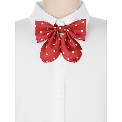 Women's Polka Dots Bow Ties Cute Pre-tied Ribbon Adjustable Straps Bowties for Uniform