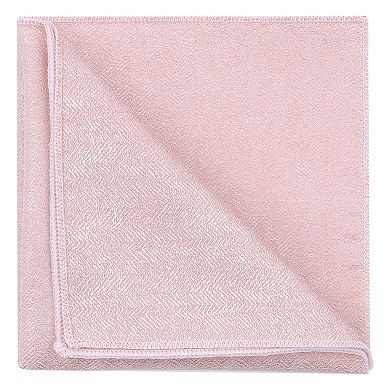 Men's Pocket Square Solid Color Herringbone Textured Handkerchief with Trim for Suits Formal