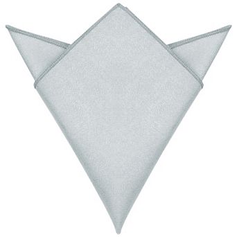 Men's Pocket Square Solid Color Herringbone Textured Handkerchief with Trim for Suits Formal